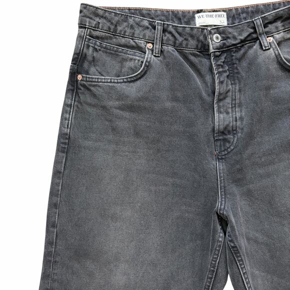 We The Free Deep Trance Dropped Boyfriend Jeans 32 Black Streetwear Wide Leg - Picture 4 of 12